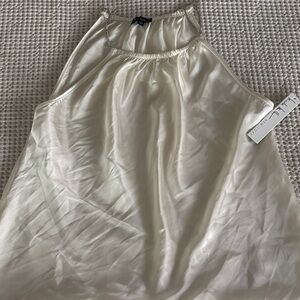 Nicole Miller Cream Satin Blouse